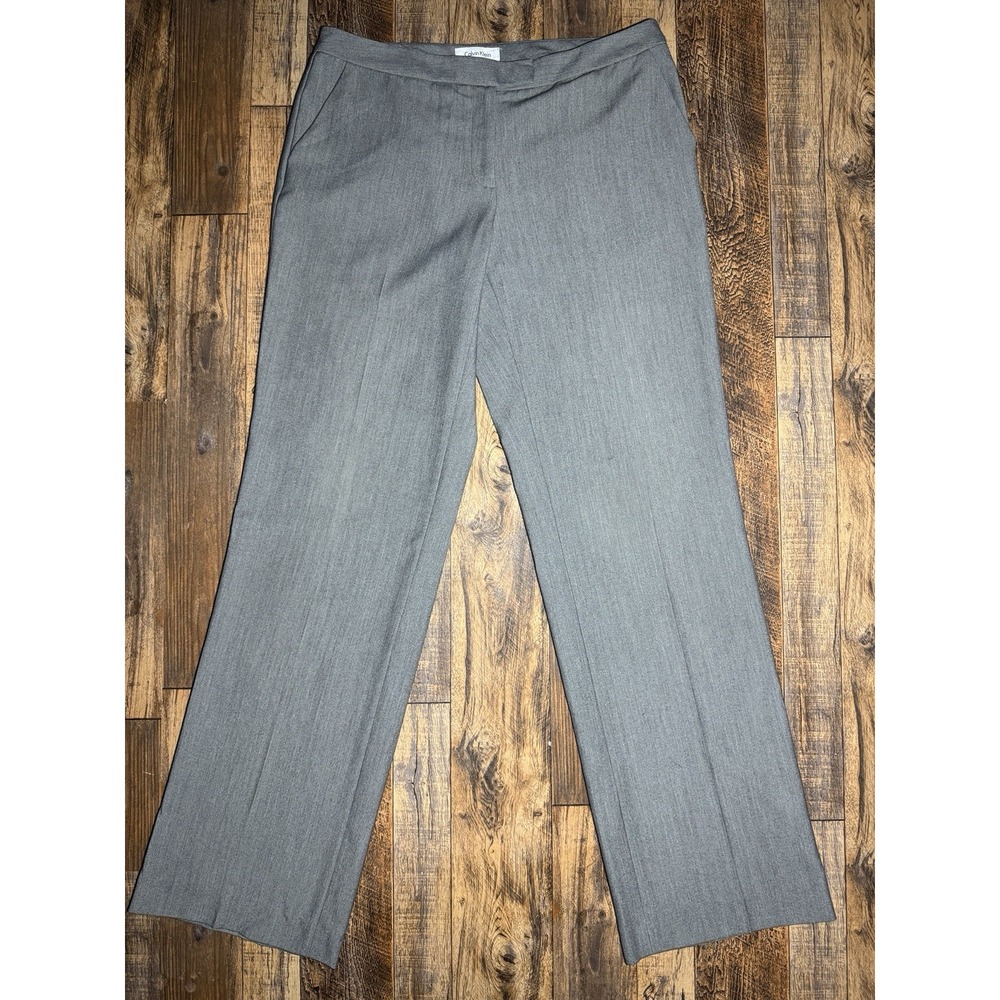 Calvin Klein Sz‎ 6 Womens Gray Straight Leg Dress Pants Slacks Trousers